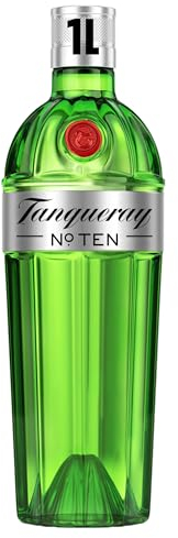 Tanqueray No. TEN Gin | 47.3% vol | 1L | Award-Winning Ultra-Premium Gin | Distilled with Citrus Fruits & Botanicals | Enjoy in a Glass with Ice & Tonic | Distilled 4 Times