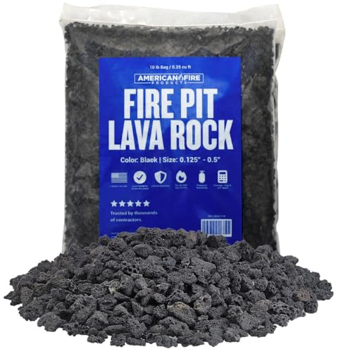 American Fireglass Small Lava Rock, 1/8 - 1/2 | Use in Fireplace, Fire Pit or Bowl | Outdoor & Indoor Volcanic Rock for Natural Gas or Propane Fires | Decorative Landscaping | 10 lb Bag