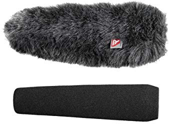 Rycote 055210 ME66 - Protezione antivento per microfoni shotgun, in schiuma e pelo, 18 cm