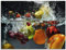 ARTland Wanddeko Glasbilder Wandbild Glas Bild einteilig 60x45 cm Querformat Früchte im Wasser Obst Frucht Cocktails Erdbeere Orange Limette Zitrone S7LQ