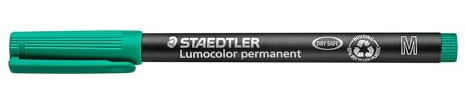 STAEDTLER Lumocolor Universal Pen, Medium, Felt Tip, Permanent Marker, 1.0mm, Green 317-5 (317-5 VE)