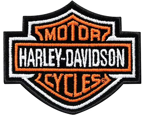 HARLEY-DAVIDSON Grand écusson Bar & Shield Patch décoratif Rectangulaire Orange Small Classique Couture Polyester 1 Enfant