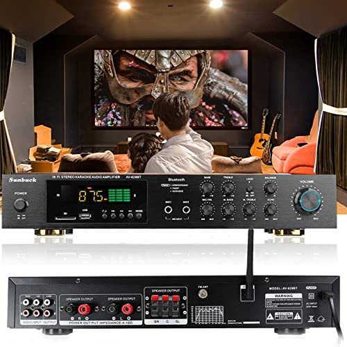 Amplificateur Audio stéréo 600W HiFi Bluetooth 4.2 FM/AM amplificateur de puissance Radio Bluetooth stéréo amplificateur Audio de voiture à domicile