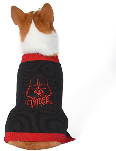 STAR WARS Suéter para Mascotas de Darth Vader, pequeño (S) | Suéter de Darth Vader para Perros | Ropa para Mascotas, suéter para Perro | Regalo para fanáticos de Star Wars y Regalos de Darth Vader,