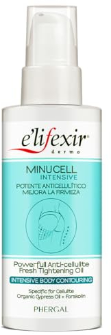 Elifexir Minucell Intensive Öl. Leistungsstarkes Anticellulite-Öl. Reduziert hartnäckige Cellulite in 8 Wochen. Verbessert Mikrozirkulation, entwässert & strafft. 100% natürlichen Ursprungs. 100 ml