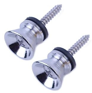 2Pcs Guitar Strap Locks End Pins Tail Nail Lock Button Pegs Screw Flat Head for Acoustic Classical Electric Guitar Bass Ukulele