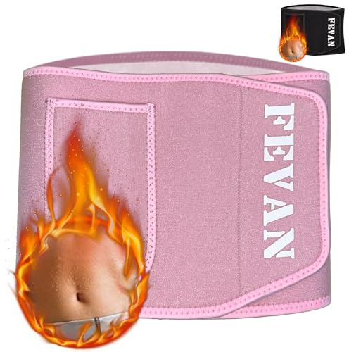 FEVAN Faja Reductora Hombre - Faja Reductora Mujer de Neopreno - Fajas Reductoras Mujer y Hombre - Fajas Reductoras Abdomen (S/M, Rosa)