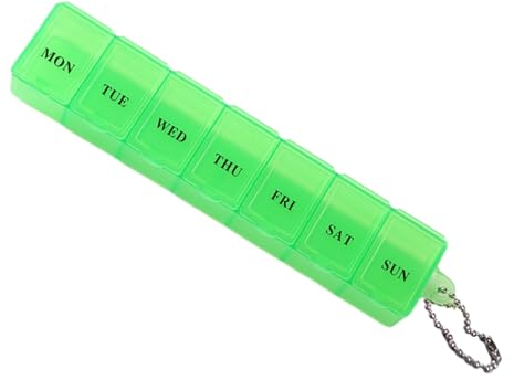 Shurzzesj Pillendose für 7 Tage, transparent, täglicher Pillen-Organizer, staubdichter Medikamenten-Organizer, Aufbewahrung für Fischöle, Medikamenten-Ergänzungen, Aufbewahrung