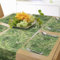 ABAKUHAUS Grünes Blatt Tischläufer & 4 Stück Tischsets, Exotisches Muster mit tropischen Blättern Fresh Jungle Aloha Hawaii, Tischdeko-Set, 180 x 40 cm, Apfelgrün Farngrün
