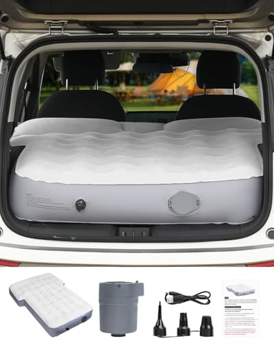 CEMOFE Car Air Mattress Bed SUV Inflatable Mattress Air Bed for Back of Cars Universal Portable Flocking PVC with Built in Pillow Pump for Outdoor Travel