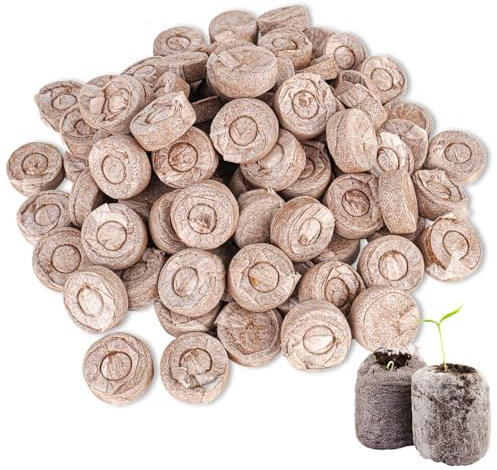 bssmmai 100pcs Seed Starter Pods Coir Pellets 30mm for Seedlings, Compressed Coconut Soil Pellets Garden Plant Seed Starter Kit for Vegetable Flower Bonsai Tree