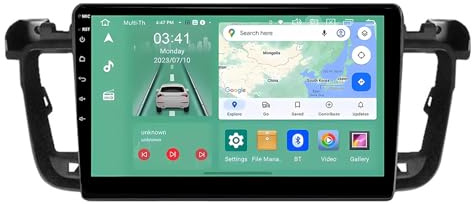 Genérico Autorradio CarPlay 2 DIN de 9 para Peugeot 508 (2011-2018) - Android 14, Pantalla táctil, Bluetooth, cámara de Marcha atrás AHD, navegación GPS y Controles en el Volante