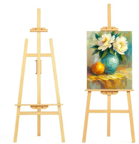 Easel Stand for Wedding, Easel Display Stand 59 Canvas Stand for Painting Wedding Poster, Wedding Table Plan Board, Wedding Welcome Sign with Stand, Art Poster Easel,Wooden Easel Stand for Painting