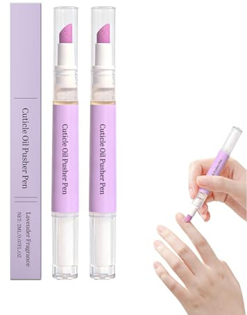 VELAJA Penna Olio Cuticole 2 in 1 con Punta in Ceramica, Spingi Cuticole e Olio Cuticole Unghie, Cuticle Remover per Cuticole Secche e Danneggiate, Trattamento Idratante per Unghie (2 Pezzi)