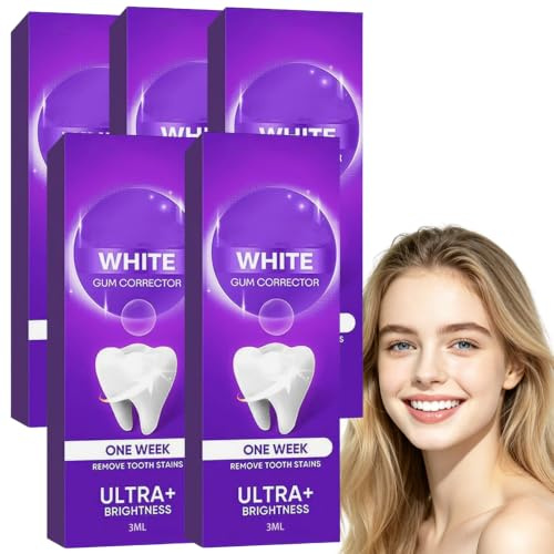 Känsliga tänder och tandkött Omedelbar tandblekningspenna, bärbar resstorlek Oral Care Precises Borstpenna, emaljsäker gul Zähne Whitening Gel, långvarig färsk andningsgummi lugnande stylo (5st)