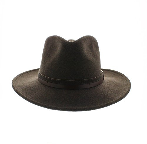 votrechapeau – Cappello Fedora pieghevole, in feltro marrone marrone