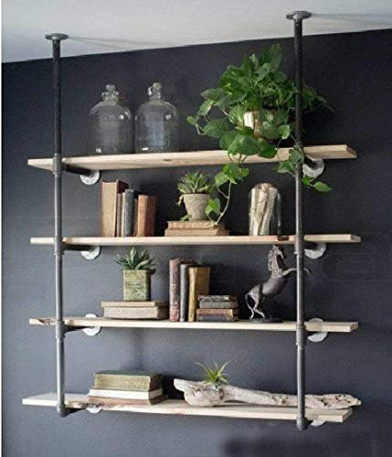 Industrielle Retro Wandhalterung Eisen Rohr Regal Hung Bracket Diy Lagerung Regal Bücherregal (2 Stück)