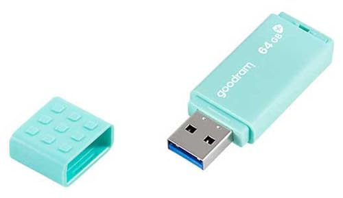 goodram USB-Speicherstick mit 64GB UME3 Care - USB 3.0 DatenSpeicherung Pen Drive - Lesegeschwindigkeit bis zu 60 MBs - Memory Stick Antibakterielles Gehäuse - Spritzwasserschutz - USB Stick Blau