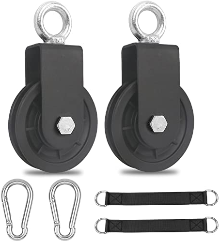 GothicBride Pulley Wheel 90MM, Gym Fitness Pulley, Roller Lifting Pulley for Wire Rope Cable Machine DIY Attachment, Load 160 kg (2)