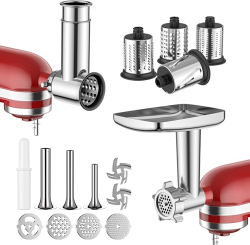 GVODE Metal Meat Grinder and Cheese Grater Set for KitchenAid Mixers