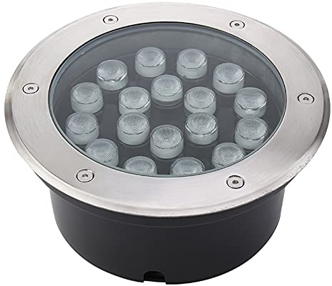 Faretti calpestabili per esterno IP68 impermeabile faretto incasso a terra 110-230V Ad alta potenza luci incasso pavimento esterno Acciaio inossidabile pieno 8 colori, 8 potenza(Colore:Blu,Misurare:5W