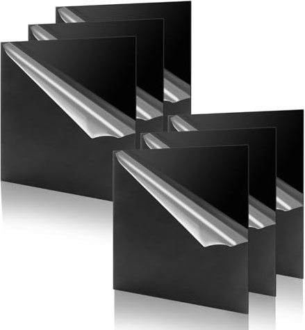ZOFUN Placas de Vidrio Acrílico Negro 300 x 300 x 3 mm con Lámina Protectora para Carteles - Plexiglás
