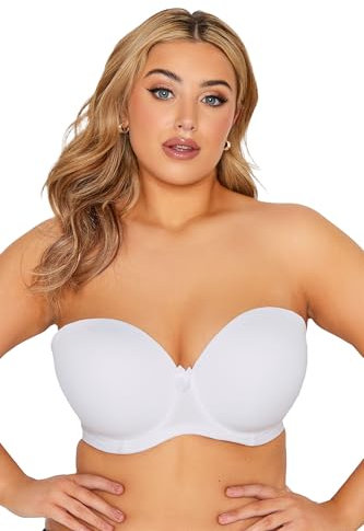 Yours Curve Moulded Underwired Full Cup Multiway Bra with Removable Straps - Women's - Plus Size Curve White