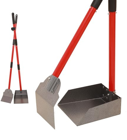 𝗫-𝗧𝗘𝗖𝗢𝗞𝗜𝗧 Pooper Scooper - 𝗗𝘂𝗿𝗮𝗯𝗹𝗲 & 𝗦𝘁𝘂𝗿𝗱𝘆 Spade&Tray Set with Long Handle,Great for Large Small and Multi Dogs,𝗡𝗼 𝗕𝗲𝗻𝗱 𝗗𝗼𝘄𝗻 Easy Cleanup,Use for Yard Grass Gravel Dirt