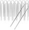 COM-FOUR® 16x XL Bodenanker aus massivem Stahl, U-Form 38 cm, Ø 1 cm – verzinkte Erdanker für Zelt, Pavillon, Hüpfburg, Trampolin, auch als Bewehrungsstab für den Boden, stabil & rostfrei