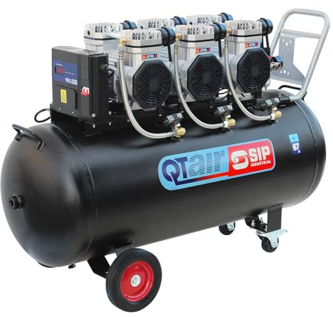 SIP QT Air Compressor Ultra Low Noise Oil-Free Direct Drive, 230V 200L 4.5hp 3.3kW 116psi 22.8CFM
