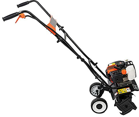 FLNOZAMZ 360MM Motozappa A Benzina Coltivatore Rotovatore con 36cm Larghezza di Lavorazione e 10cm profondità di Lavorazione Potenza Motozappa Terreno Fresa Scarificatore