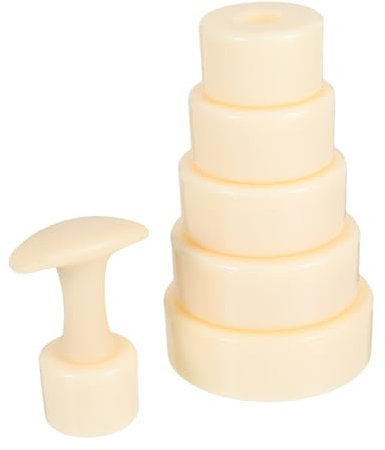 NOLITOY Juego de Moldes para Tartas Redondos de Silicona Prensa de Masa Extraíble Beige, Resistente y Fácil de Mantener para Hacer Tartaletas de Huevo y Postres