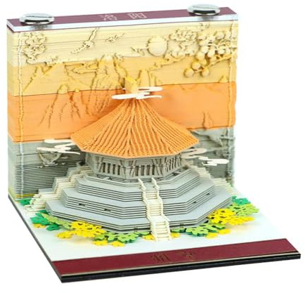 4 types chinois calendrier 3D château calendrier 3d calendrier 3d note artistique mémo bloc de papier cubes anniversaire note 2026 cadeau R6b4
