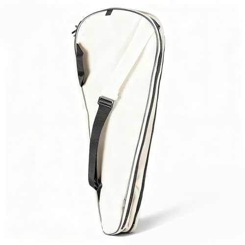 Alephnull Borsa da tennis a doppio strato per due racchette da tennis doppia borsa per racchetta da tennis, leggera e imbottita, borsa da tennis (bianco)