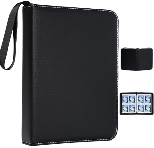 Album per carte di credito, album da collezione, raccoglitori per carte di credito, album da collezione, in pelle PU (nero, 4 tasche, 440 carte)