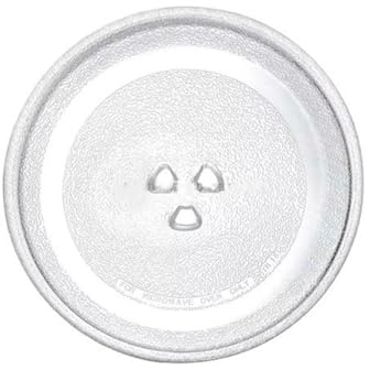 Piatto Microonde Universale 25,5 cm in Vetro Temperato – Ricambio Girevole con 3 Fissaggi Compatibile con Vari Modelli di Forni a Microonde