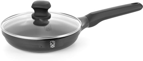Stone&Stone Padella Antiaderente 20 cm | Rivestimento Tedesco GREBLON C3+ | Fondo 100% Acciaio Induzione e Gas | Estremamente Anti Aderente e Resistente | Padelle Professionali da Chef + Coperchio