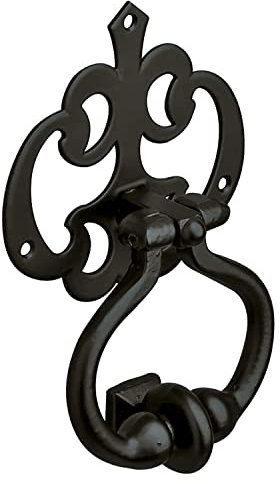 Amig - Artistic Door Knocker Matte Black 110x100mm - Decorative Rustic Door Knocker - Easy Installation - Weatherproof, Multicolor, ZAMAK