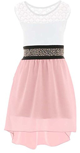 GILLSONZ PK99vDa flickor fest nattvard bröllop barn festlig festklänning klänning storlek 98–176, ROSA, 122/128 cm