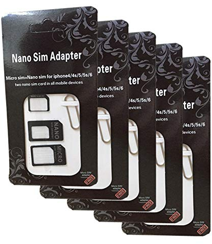 5 adaptadores de tarjeta SIM 4 en 1 Nano SIM Micro SIM estándar SIM cutter adaptador tarjeta SIM adaptador SIM universal adaptador nano SIM