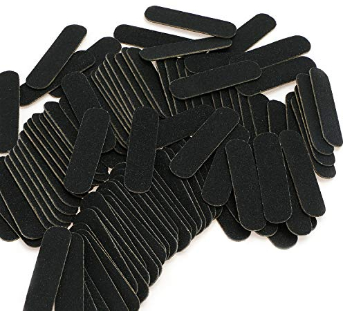 100 Pezzi Lime Unghie, Mwoot Set Lima Per Unghie Gel, Lavabile a Doppia Faccia, per manicure e nail art in gel acrilico, Dimensioni grana 180/240 (Nero)