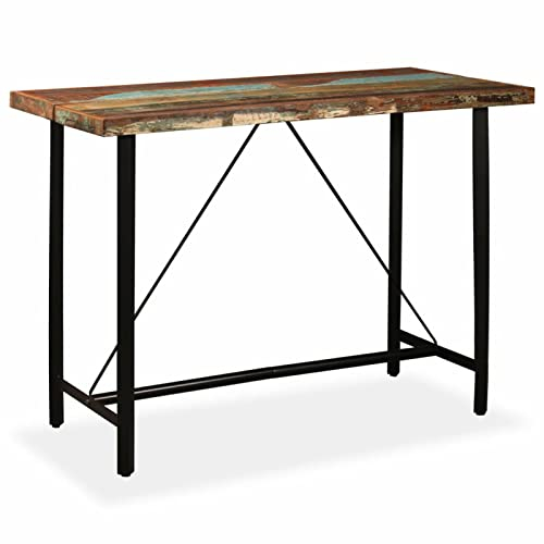 MOONAIRY Bartisch, Stehtisch Küche, Tisch, Hochtisch, Bartische & -theken, Esstisch, Bar Tisch, Bar Table, Altholz Massiv 150x70x107 cm