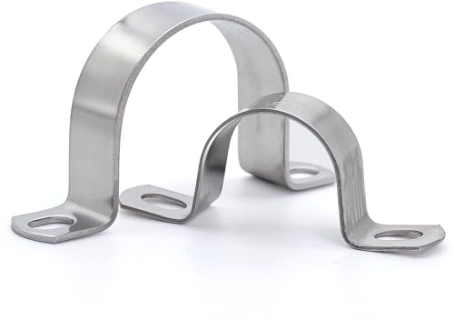 Abrazaderas Metalicas para Tubos Ø60 mm, MgcTolBox Clip para Tubo, U-Abrazadera de Acero Inoxidable para la Fijación de Tubos, Manguera o Cables - PACK 6 unidades