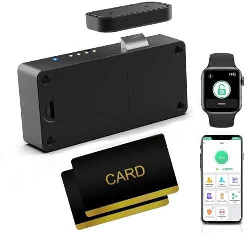 Cerradura de cajón con tarjeta RFID, NFC, cerradura oculta para gabinetes de cocina, despensa, muebles, cerradura de puerta de armario eLinkSmart con aplicación Bluetooth, seguridad infantil, no