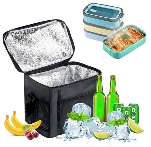 Seachrgif Kühltasche Klein,Kühltasche Faltbar,Kleine Kühltasche für Unterwegs,Isoliertasche Lunch Bag,Thermotasche Picknicktasche Kühltasche 10l 27x17x24CM