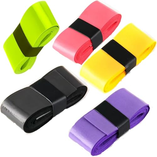 LiJuanWang Tennis Griffband,5 Stück Schweißabsorbierend chlägergriff Griffband für Federballschläger,Badminton Griffband,rutschfestes Griffband Tennisschläger,Selbstklebend Griffband,Tennis-Übergriff