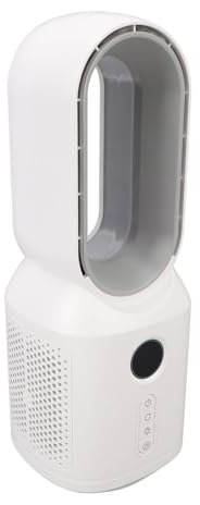 Ventilateur de Bureau sans Pales, Ventilateur Portable sans Pales avec Oscillation à 106 °, 3 Modes de luminosité, Veilleuse, 3 Vitesses de Vent, Petit Ventilateur Silencieux