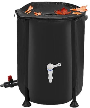 Tonneaux de pluie – Collecteur d'eau de pluie de 200 L, tonneau de collecte d'eau de pluie pliable | Système de collecte d'eau de pluie avec réservoir de 200 l et kit de collecte, réservoir pour la