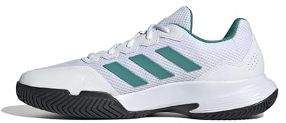 adidas Homme Gamecourt 2.0 Tennis Shoes, FTWR White/Pure Teal/Core Black, 42 2/3 EU