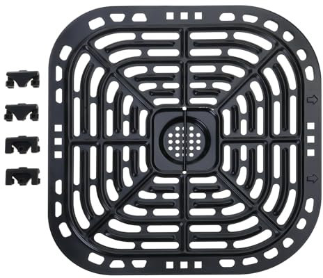 Bandeja cuadrada de 7,3 pulgadas, 4 QT, freidora de aire, placa de repuesto para parrilla antiadherente, apta para cocinar pizzas y verduras saludables